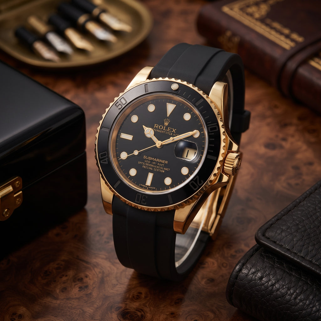 Rolex Oyster Perpetual Yacht-Master Gold Black Watch | Luxury Men's Swiss Watch  Option 3