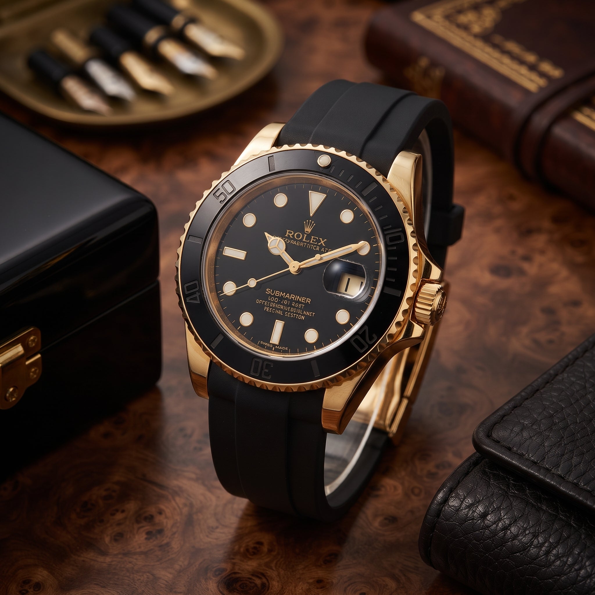 Rolex Oyster Perpetual Yacht-Master Gold Black Watch | Luxury Men's Swiss Watch  Option 3