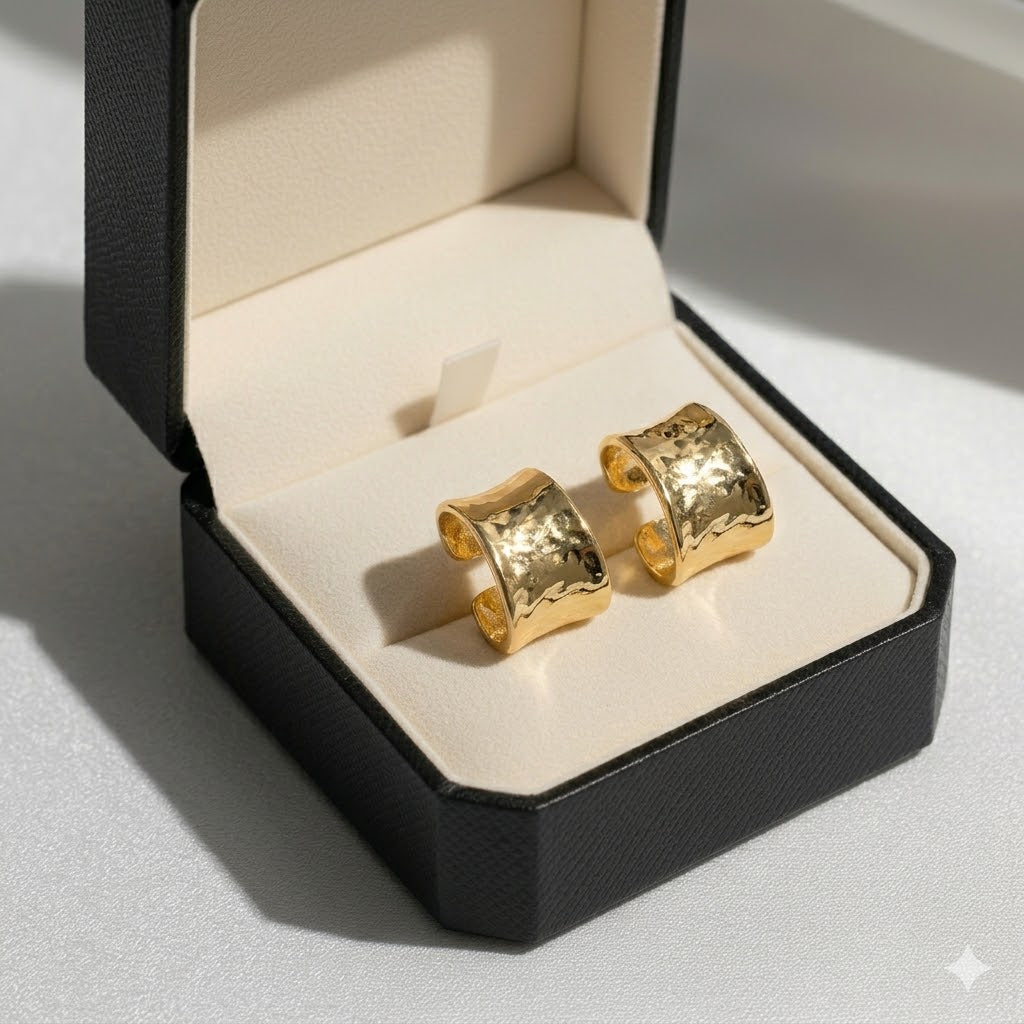 Chunky Gold Hoops Pair